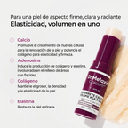 Dermelux Collagen Lift balm stick with text on skin benefits and ingredients.